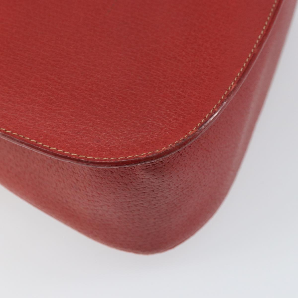 GUCCI Shoulder Bag Leather Red Gold 001 406 1339 Auth 169601