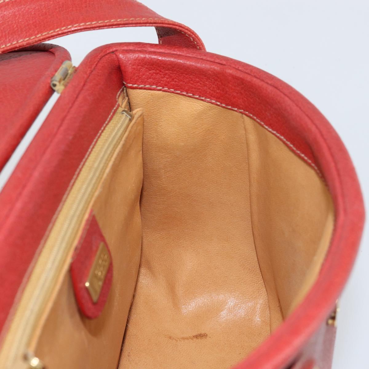 GUCCI Shoulder Bag Leather Red Gold 001 406 1339 Auth 169601