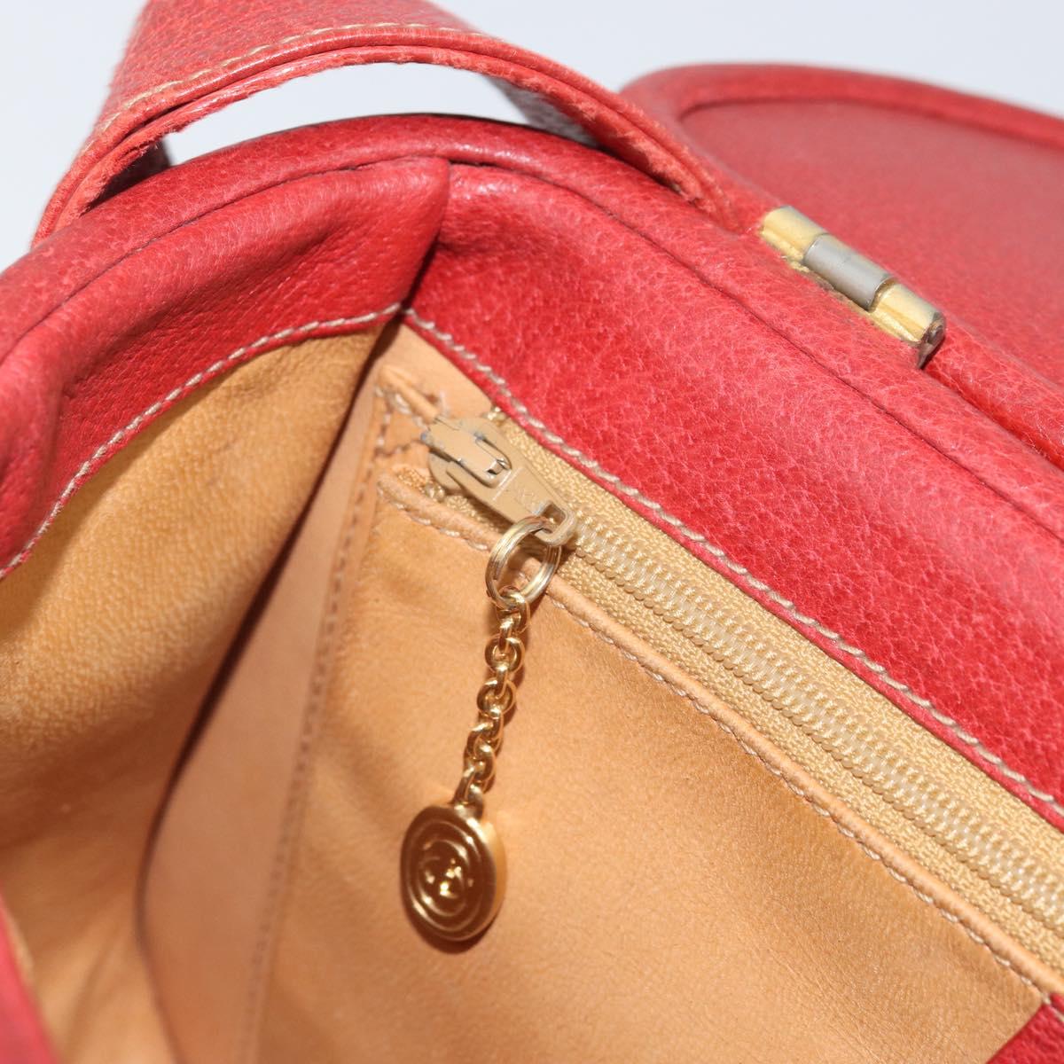 GUCCI Shoulder Bag Leather Red Gold 001 406 1339 Auth 169601