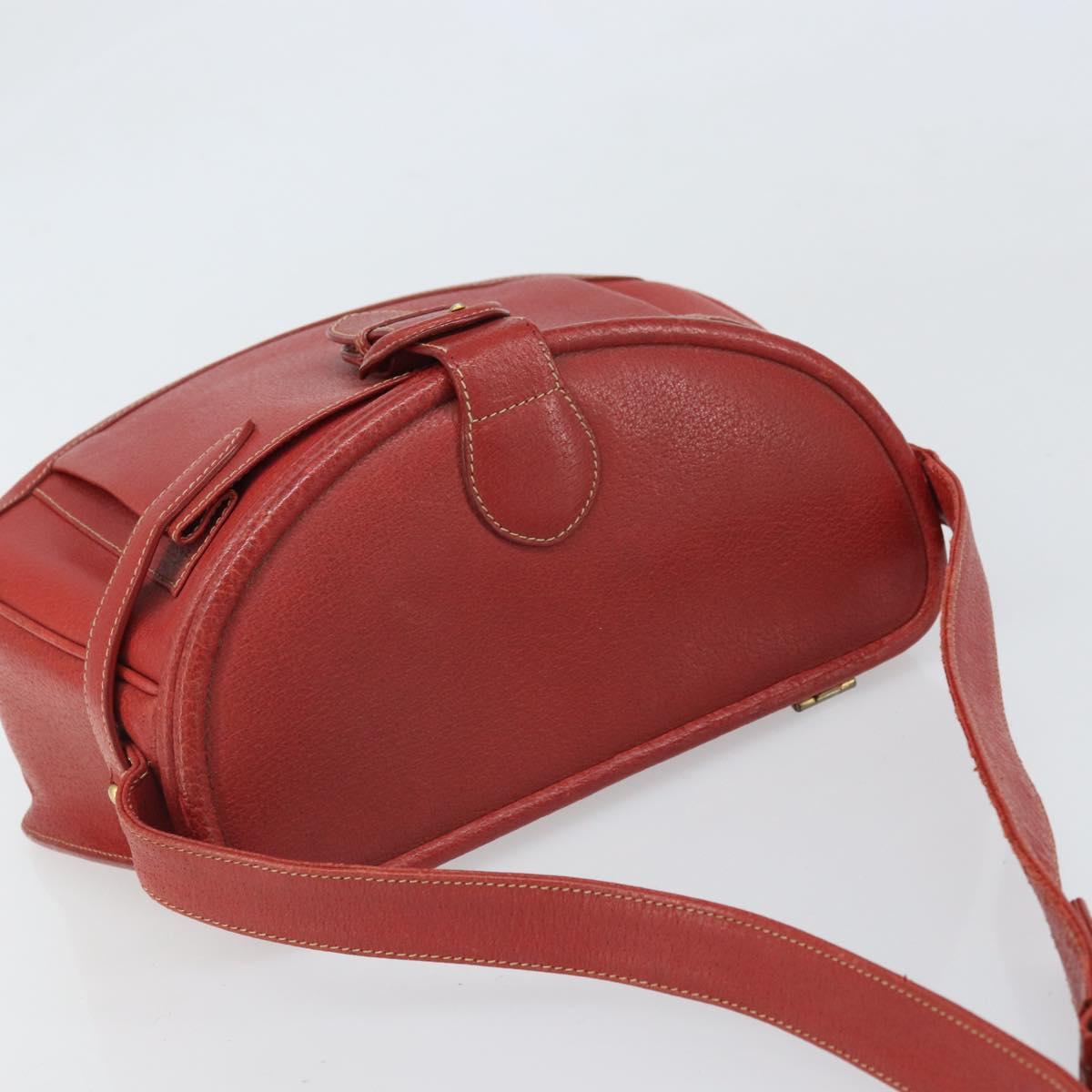 GUCCI Shoulder Bag Leather Red Gold 001 406 1339 Auth 169601