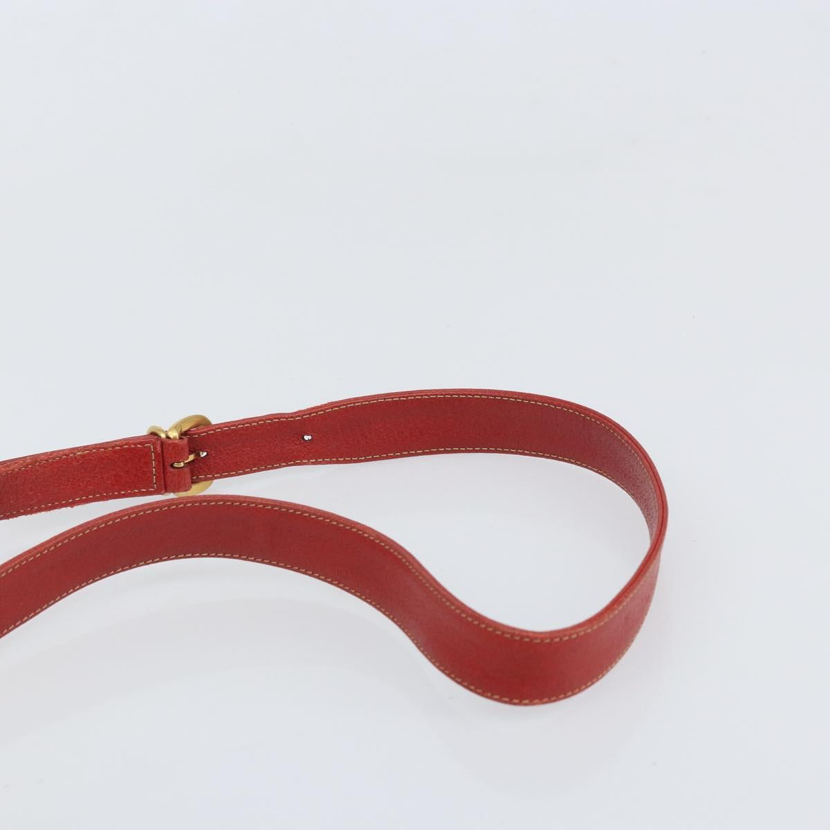 GUCCI Shoulder Bag Leather Red Gold 001 406 1339 Auth 169601