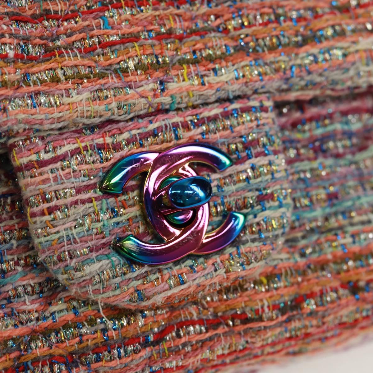 CHANEL Matelasse 20 Chain Shoulder Bag tweed Multicolor CC Auth 169602SM