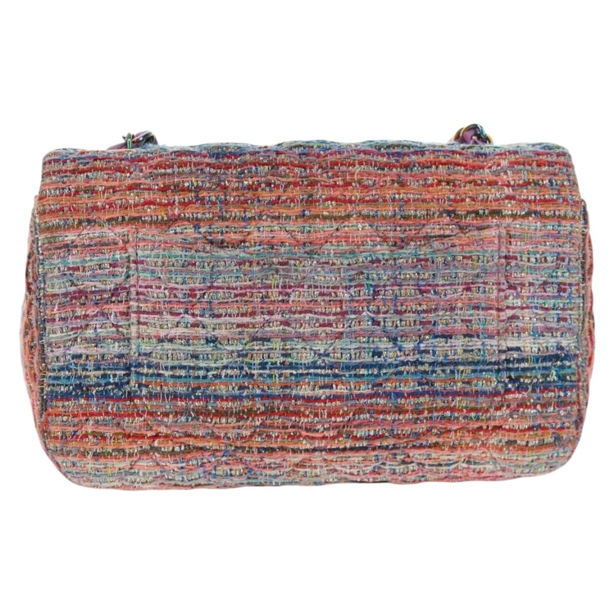 CHANEL Matelasse 20 Chain Shoulder Bag tweed Multicolor CC Auth 169602SM