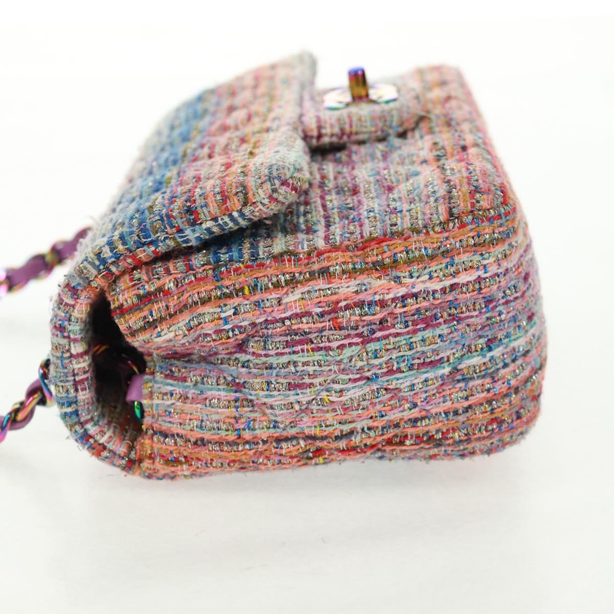 CHANEL Matelasse 20 Chain Shoulder Bag tweed Multicolor CC Auth 169602SM