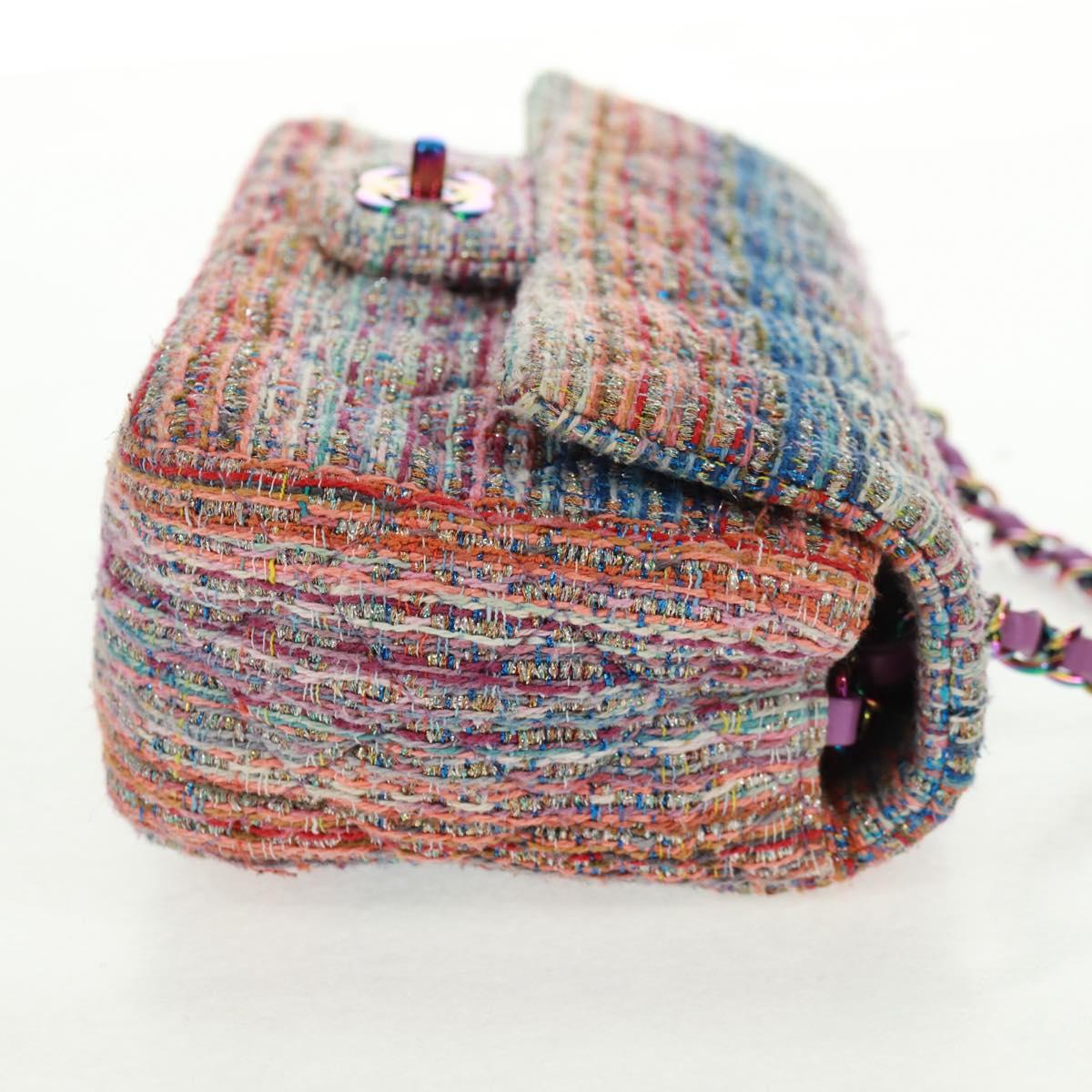 CHANEL Matelasse 20 Chain Shoulder Bag tweed Multicolor CC Auth 169602SM