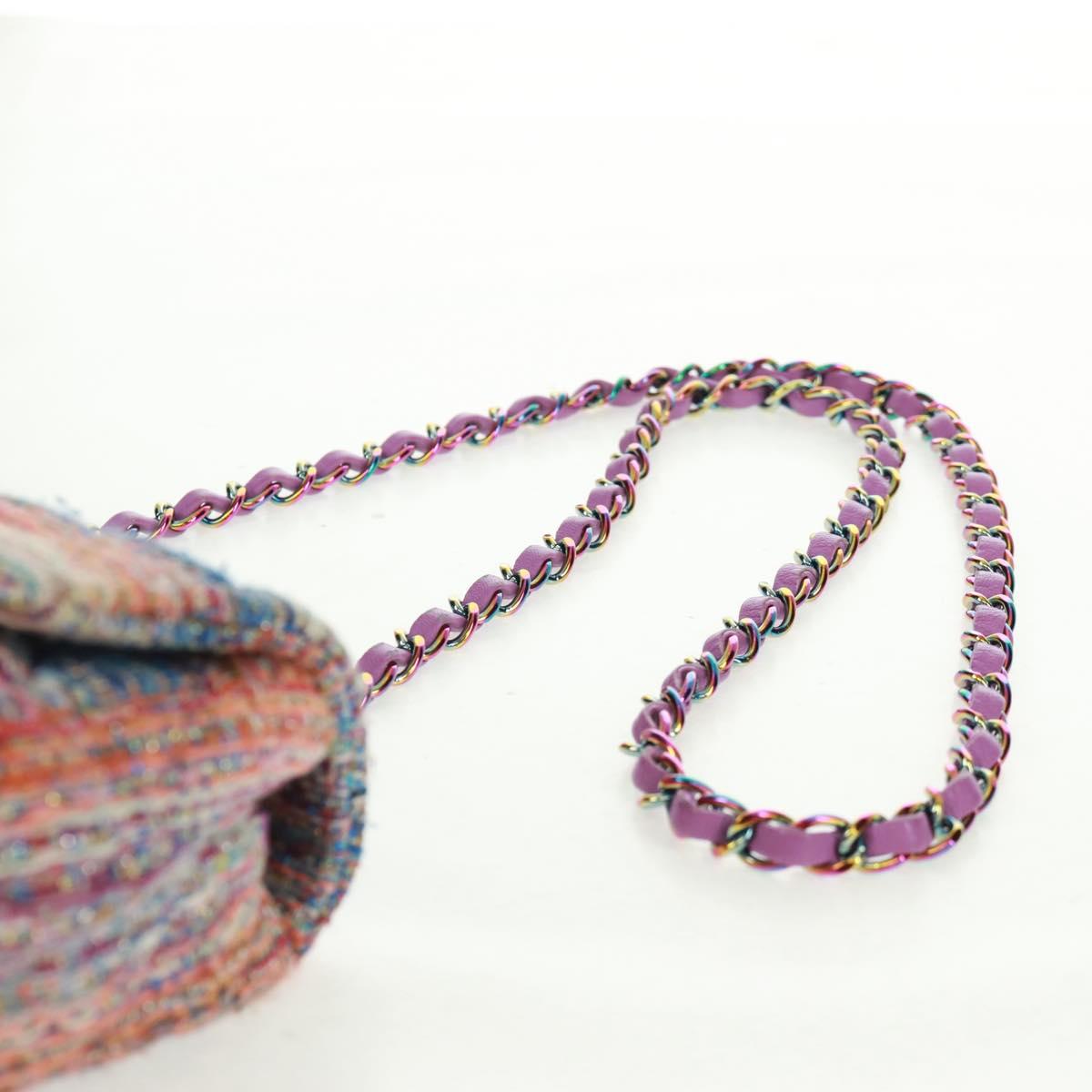 CHANEL Matelasse 20 Chain Shoulder Bag tweed Multicolor CC Auth 169602SM