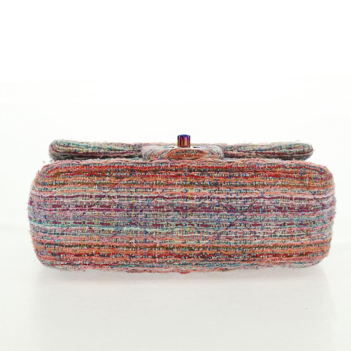 CHANEL Matelasse 20 Chain Shoulder Bag tweed Multicolor CC Auth 169602SM