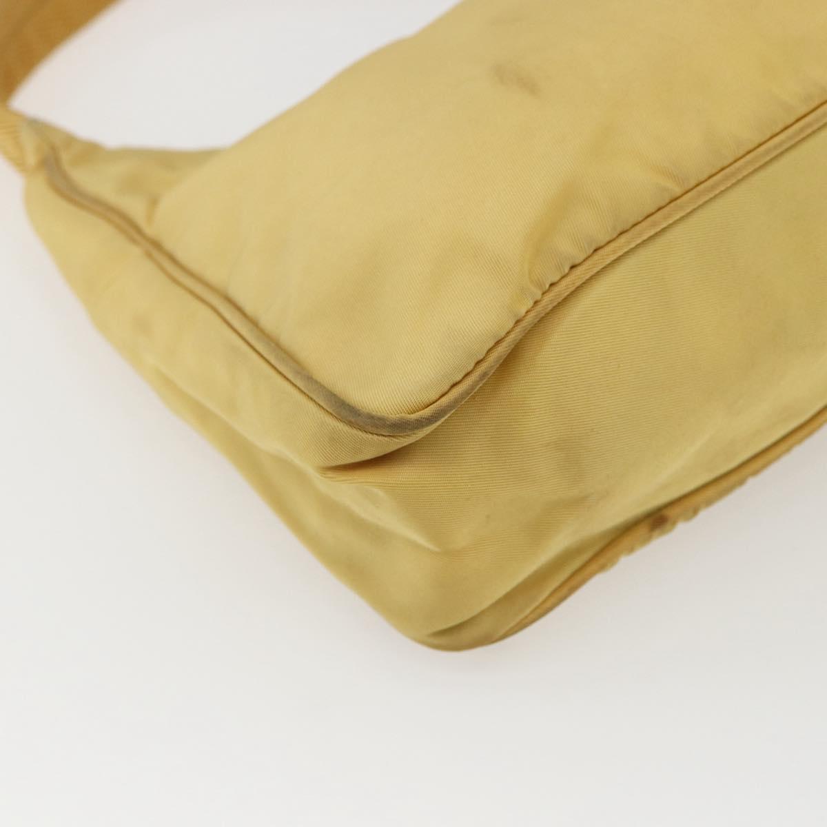 PRADA Hand Pouch Nylon Yellow Auth 169603