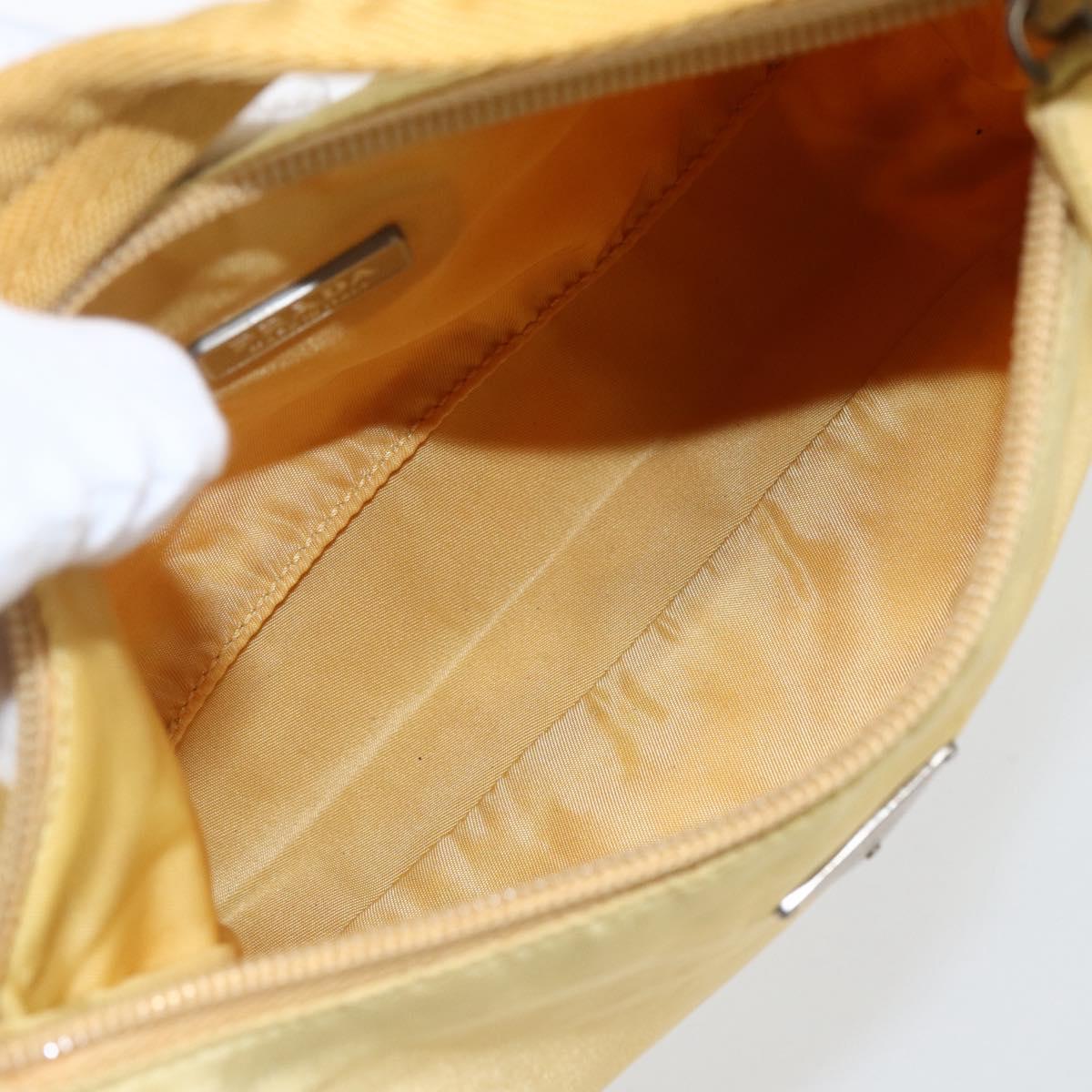 PRADA Hand Pouch Nylon Yellow Auth 169603