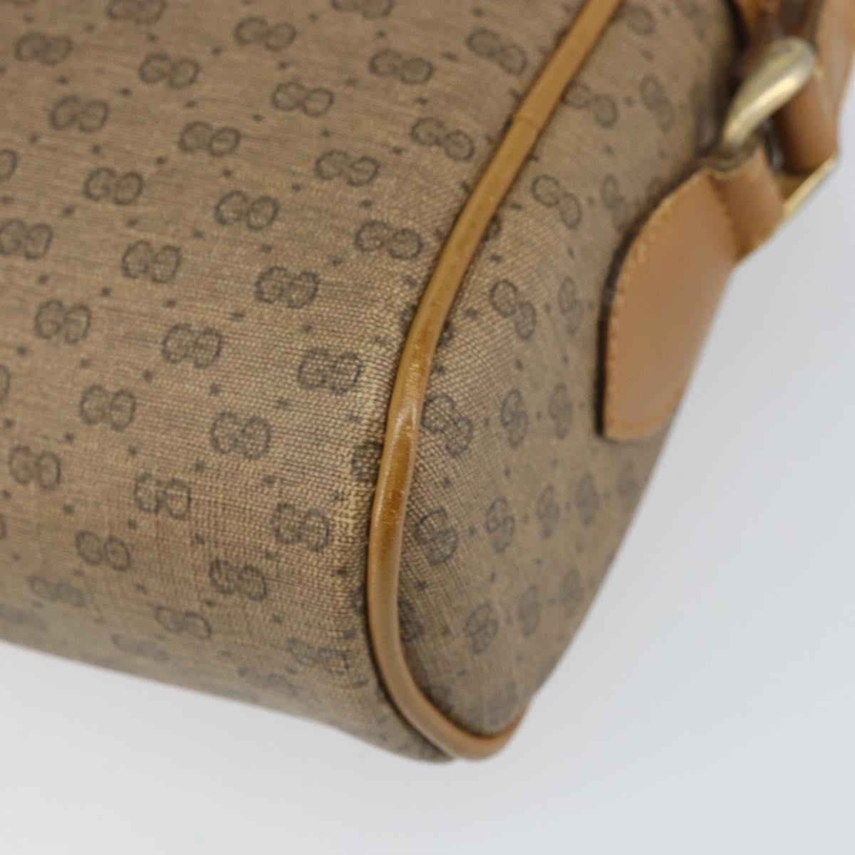 GUCCI Micro GG Supreme Web Sherry Line Shoulder Bag PVC Beige Gold Auth 169606