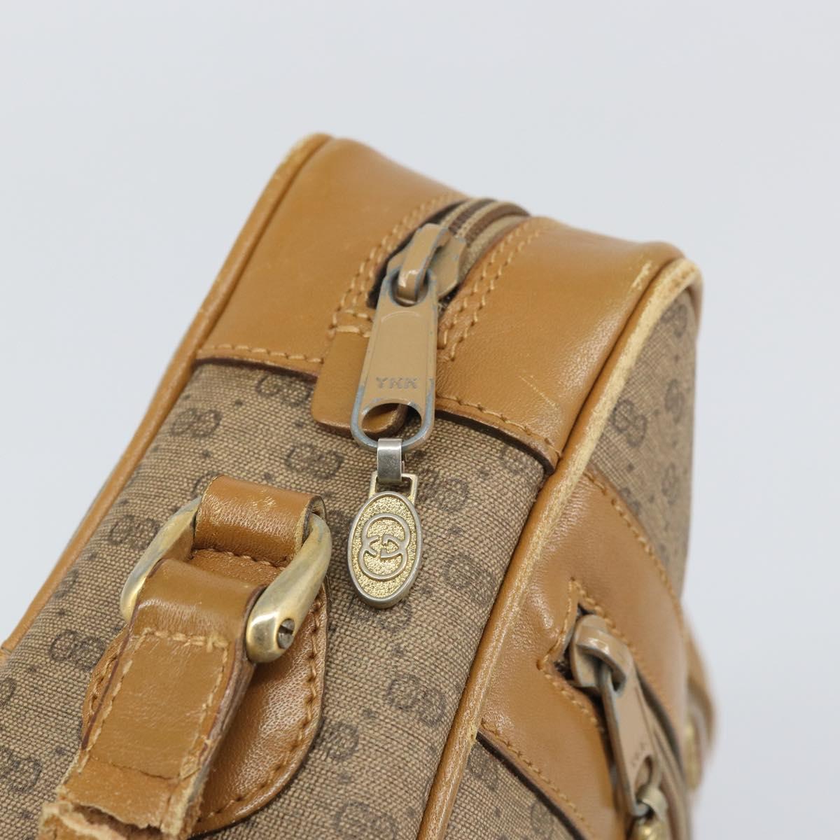 GUCCI Micro GG Supreme Web Sherry Line Shoulder Bag PVC Beige Gold Auth 169606