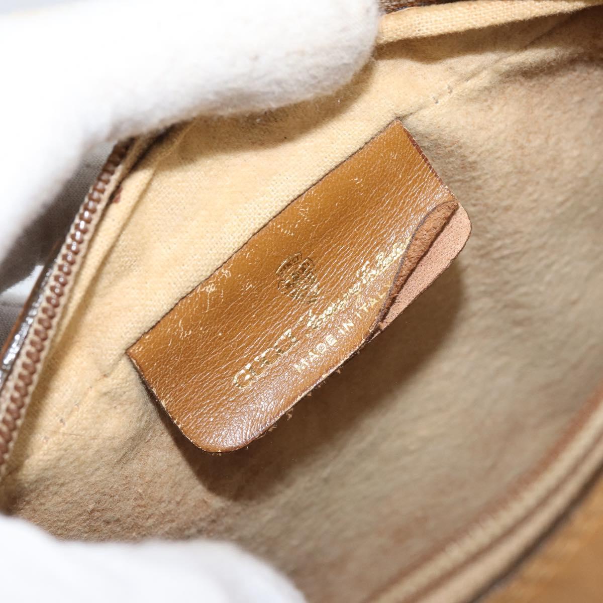 GUCCI Micro GG Supreme Web Sherry Line Shoulder Bag PVC Beige Gold Auth 169606