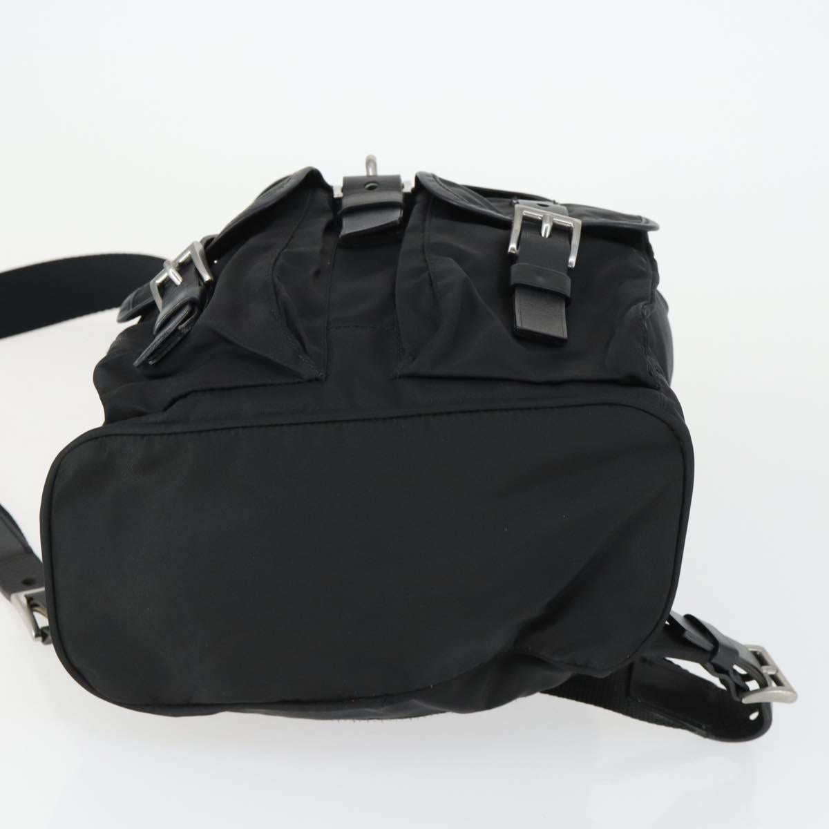 PRADA Backpack Nylon Black Silver Auth 169609