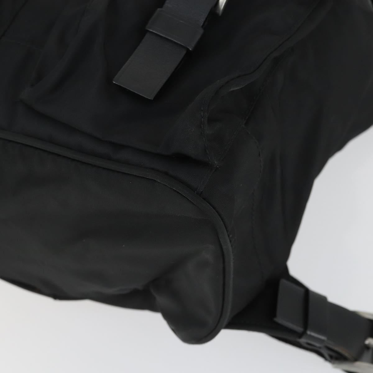 PRADA Backpack Nylon Black Silver Auth 169609