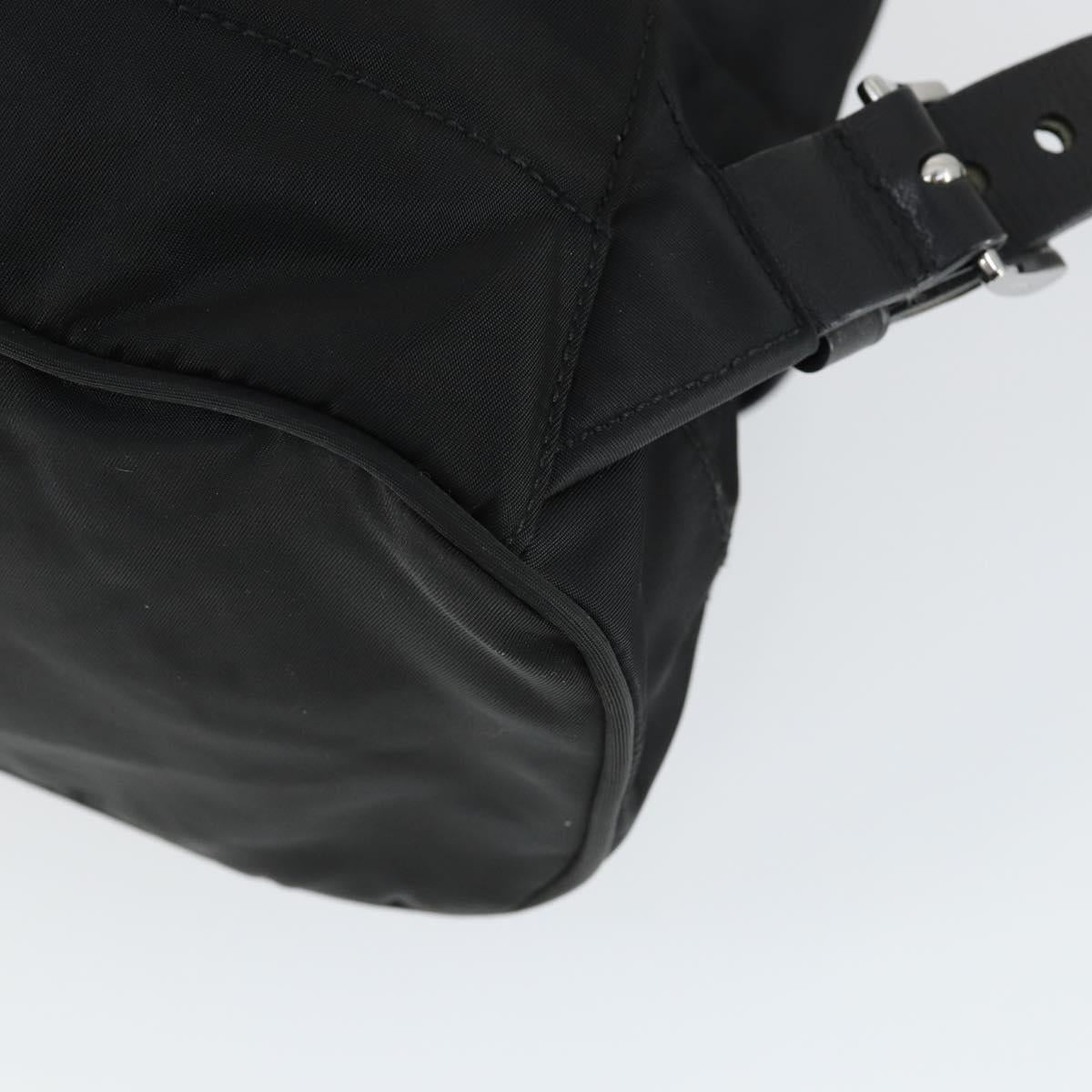 PRADA Backpack Nylon Black Silver Auth 169609