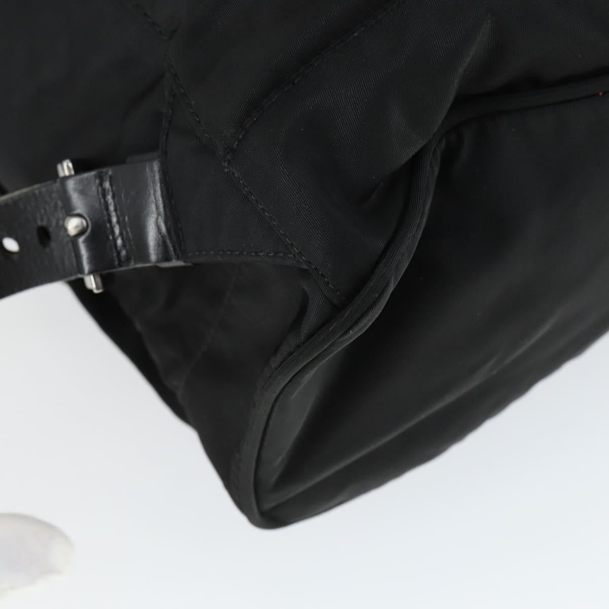 PRADA Backpack Nylon Black Silver Auth 169609