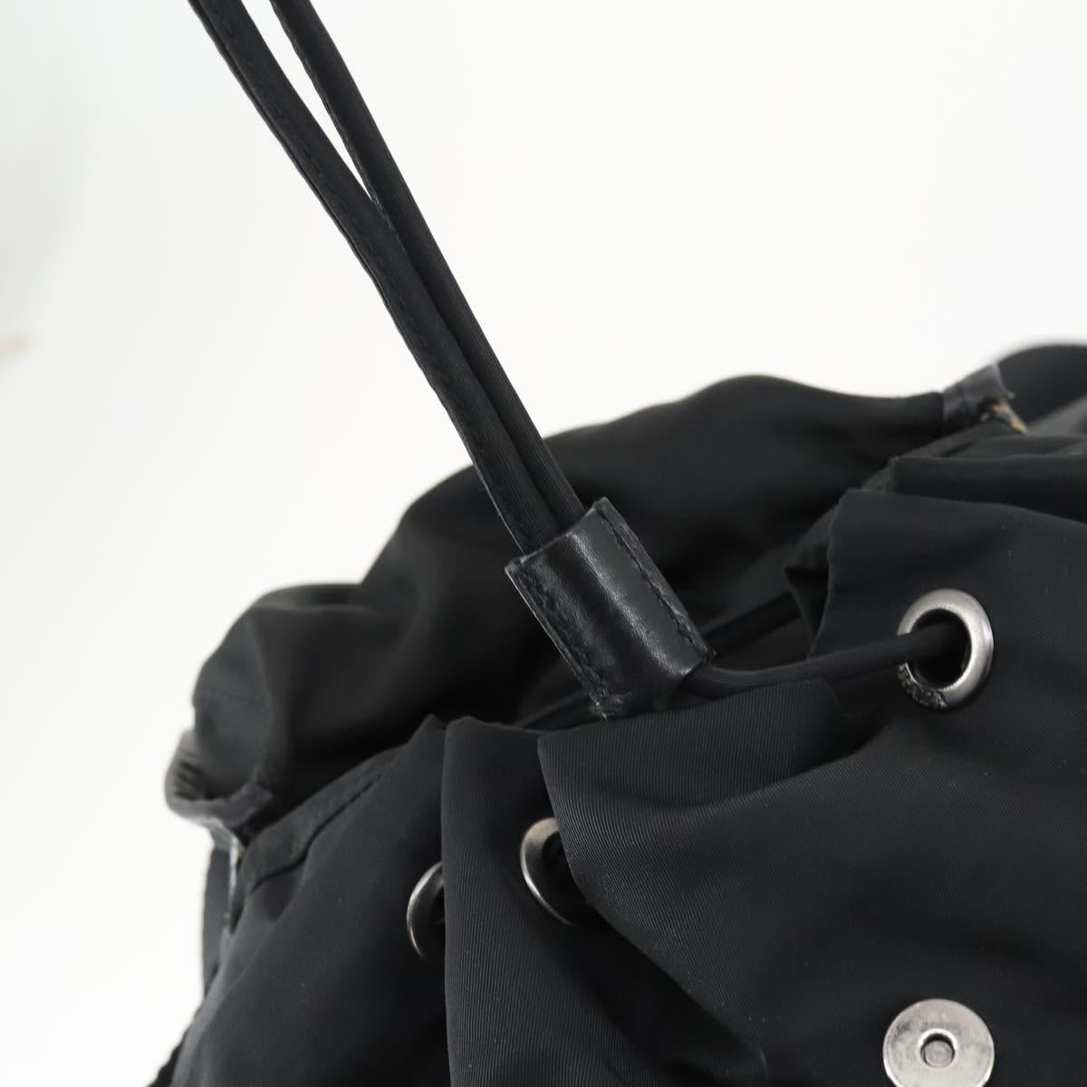 PRADA Backpack Nylon Black Silver Auth 169609