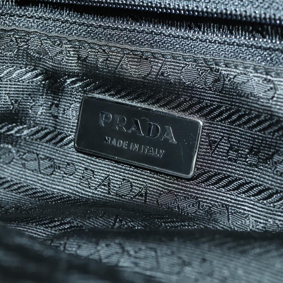 PRADA Backpack Nylon Black Silver Auth 169609