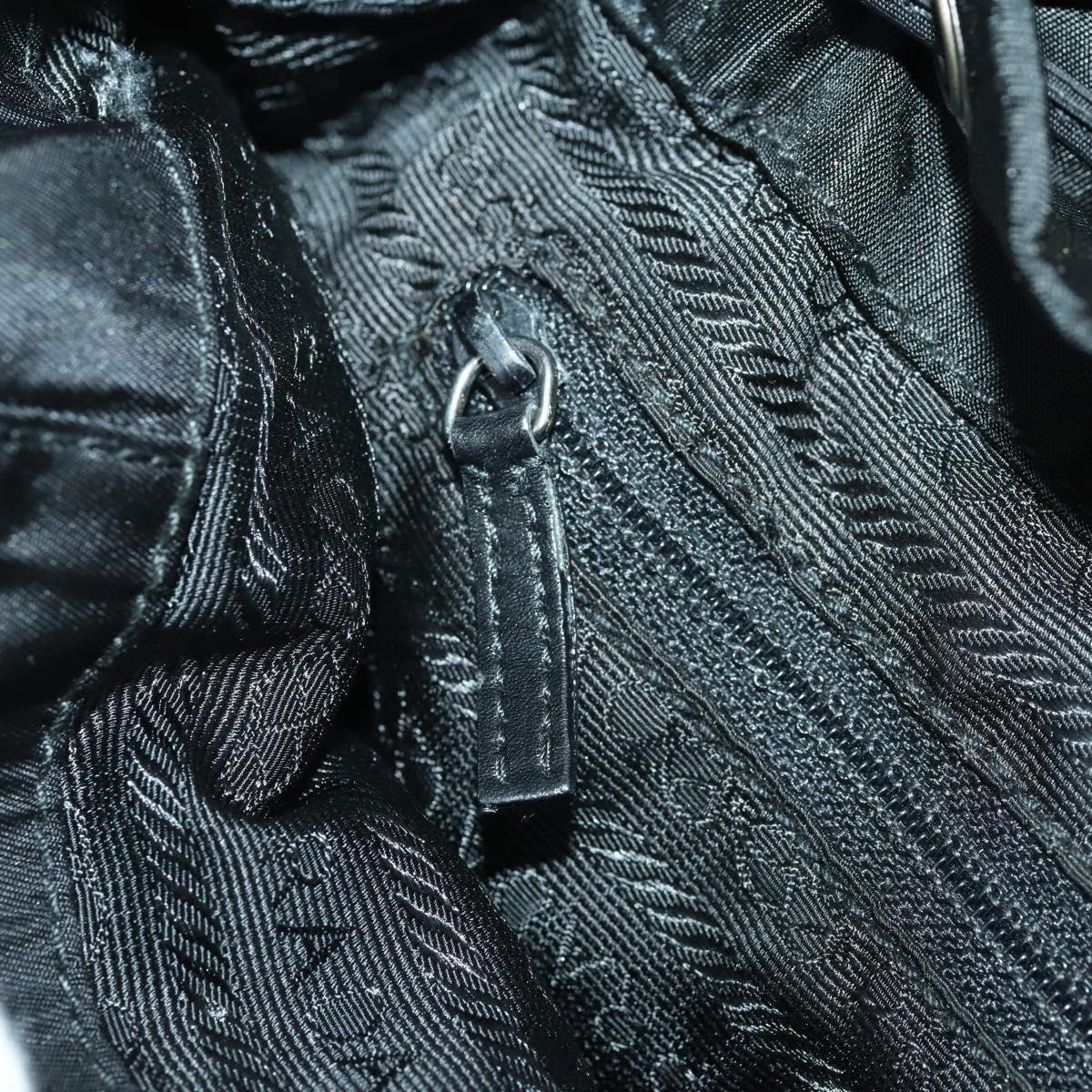 PRADA Backpack Nylon Black Silver Auth 169609