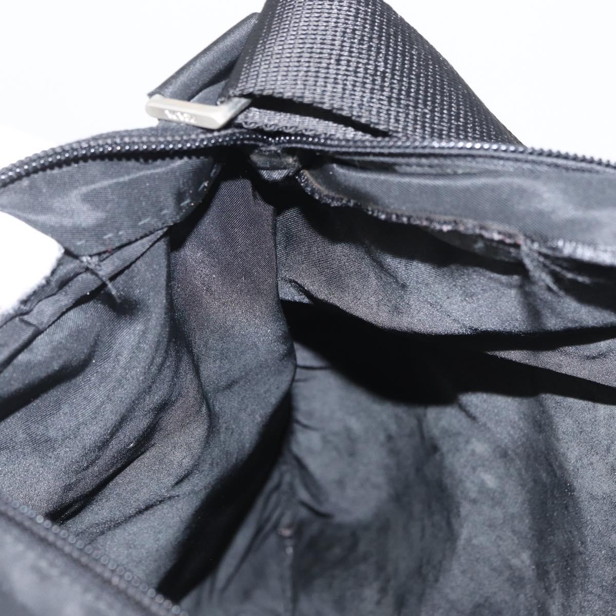 PRADA Shoulder Bag Nylon Black Silver Auth 169612