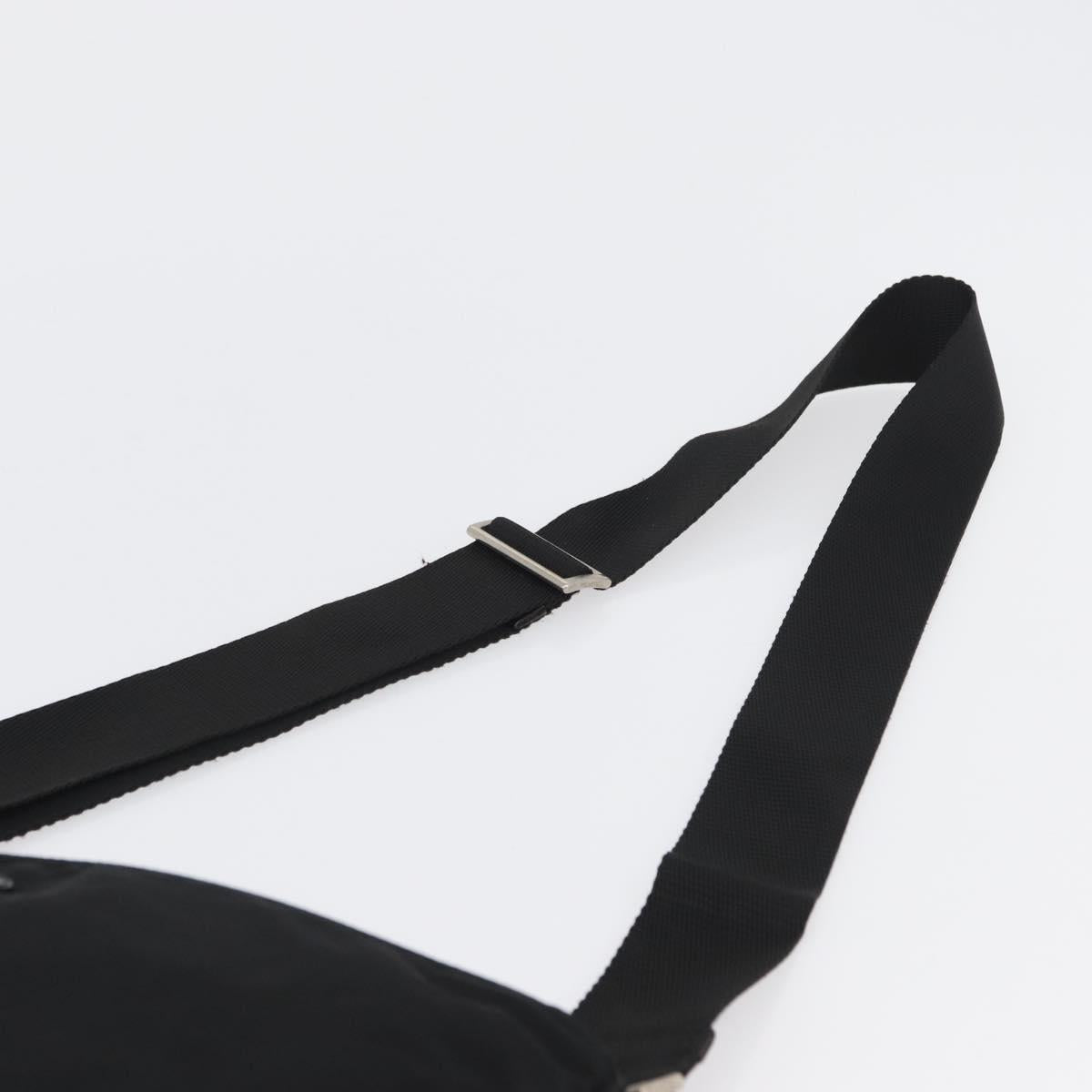 PRADA Shoulder Bag Nylon Black Silver Auth 169612