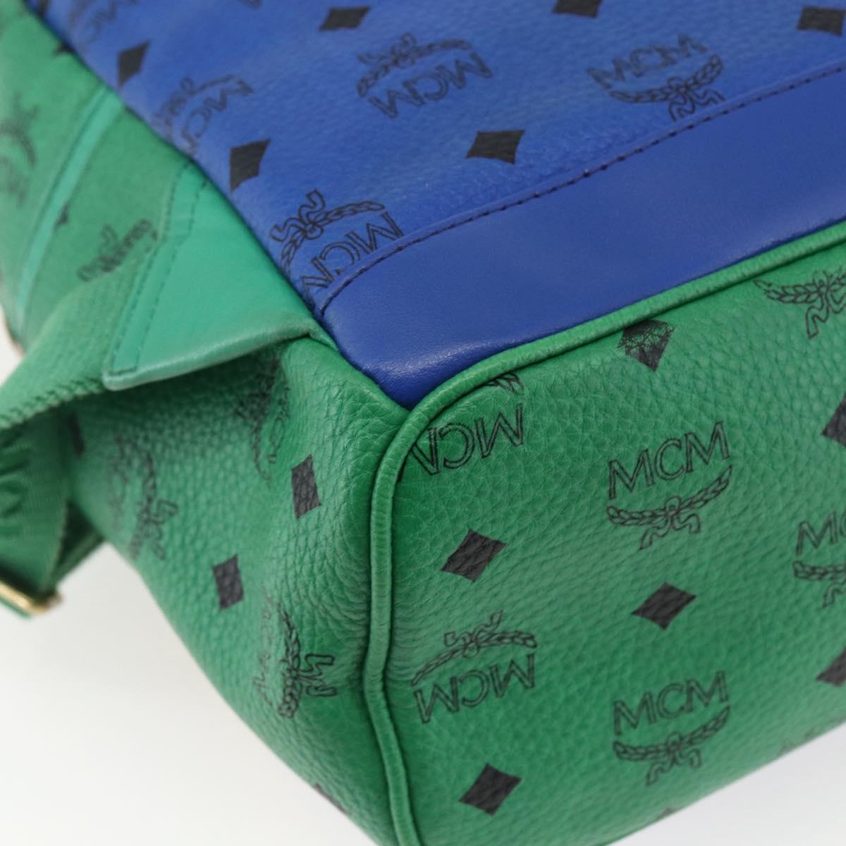 MCM Vicetos Logogram Backpack PVC Leather Multicolor Gold Auth 169613A