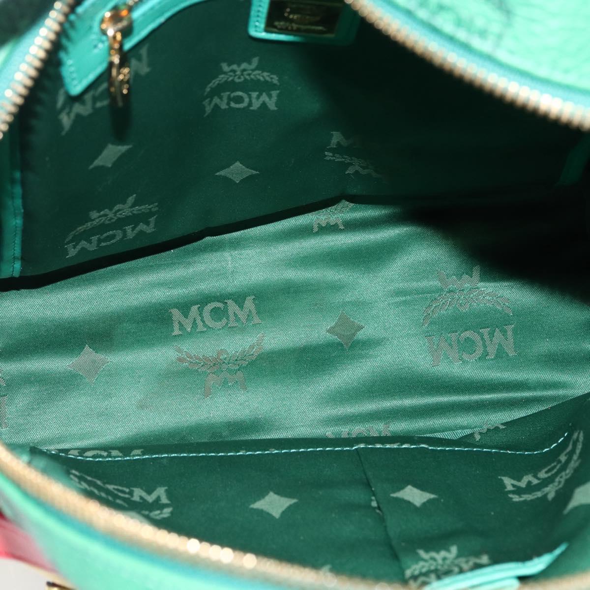 MCM Vicetos Logogram Backpack PVC Leather Multicolor Gold Auth 169613A