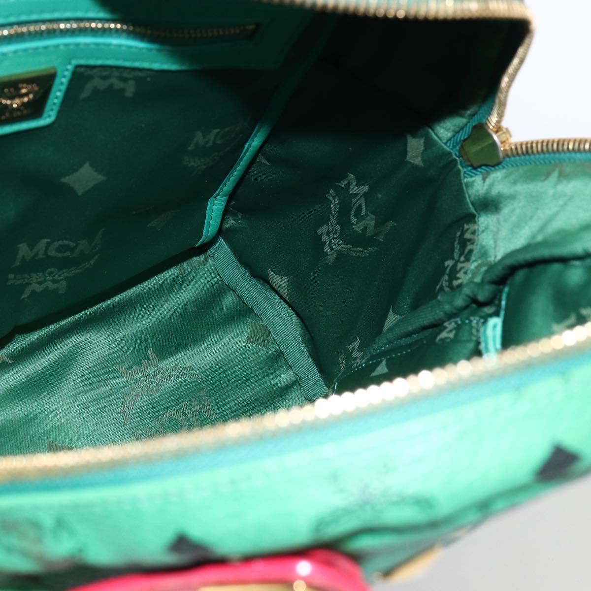 MCM Vicetos Logogram Backpack PVC Leather Multicolor Gold Auth 169613A