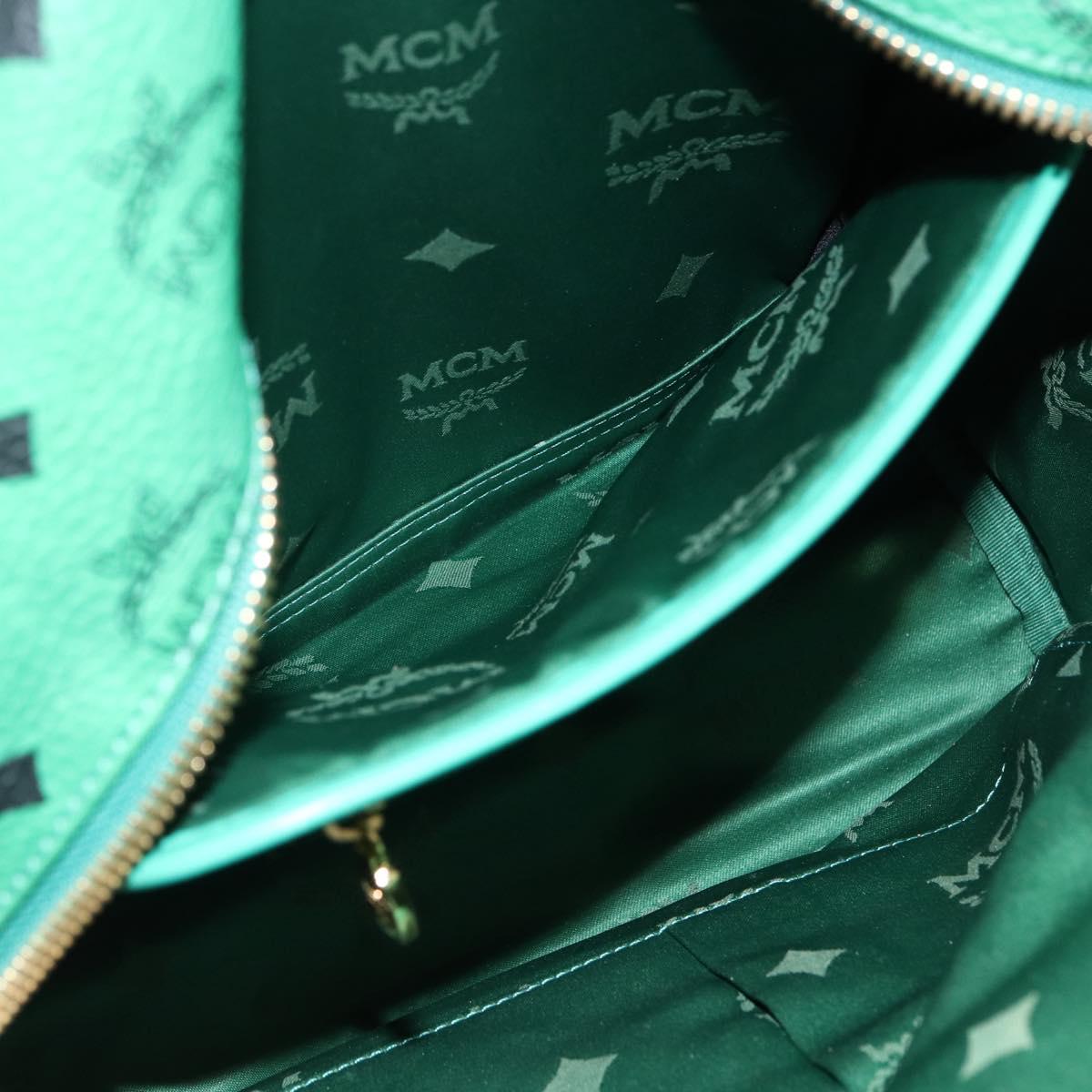 MCM Vicetos Logogram Backpack PVC Leather Multicolor Gold Auth 169613A