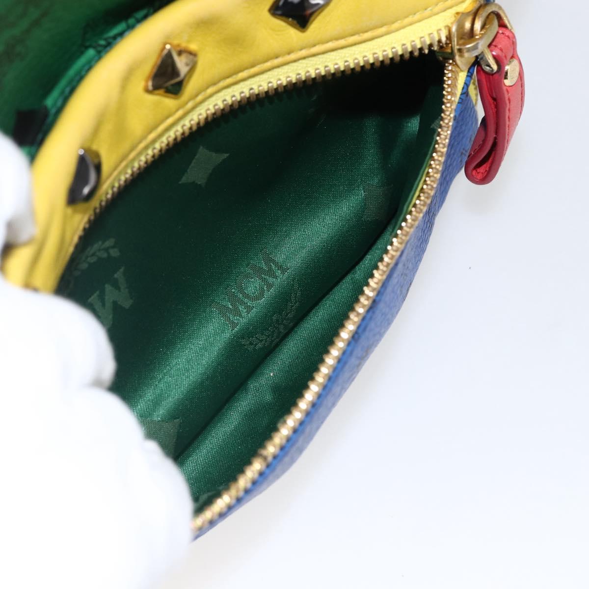 MCM Vicetos Logogram Backpack PVC Leather Multicolor Gold Auth 169613A