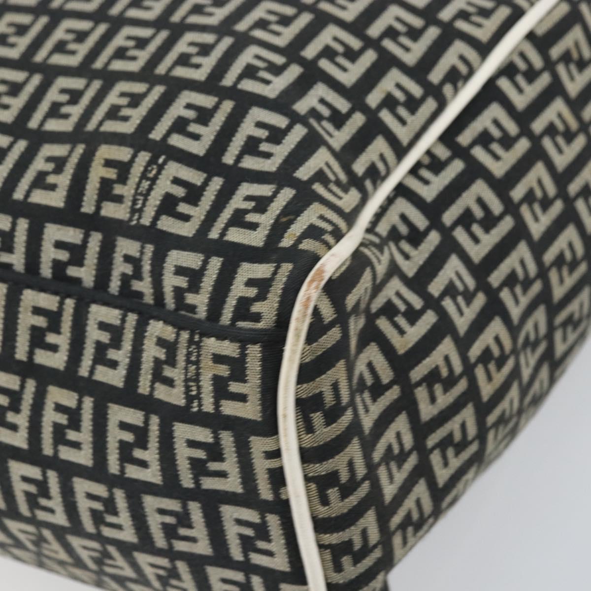 FENDI Zucchino Canvas Tote Bag Black Gold Auth 169614
