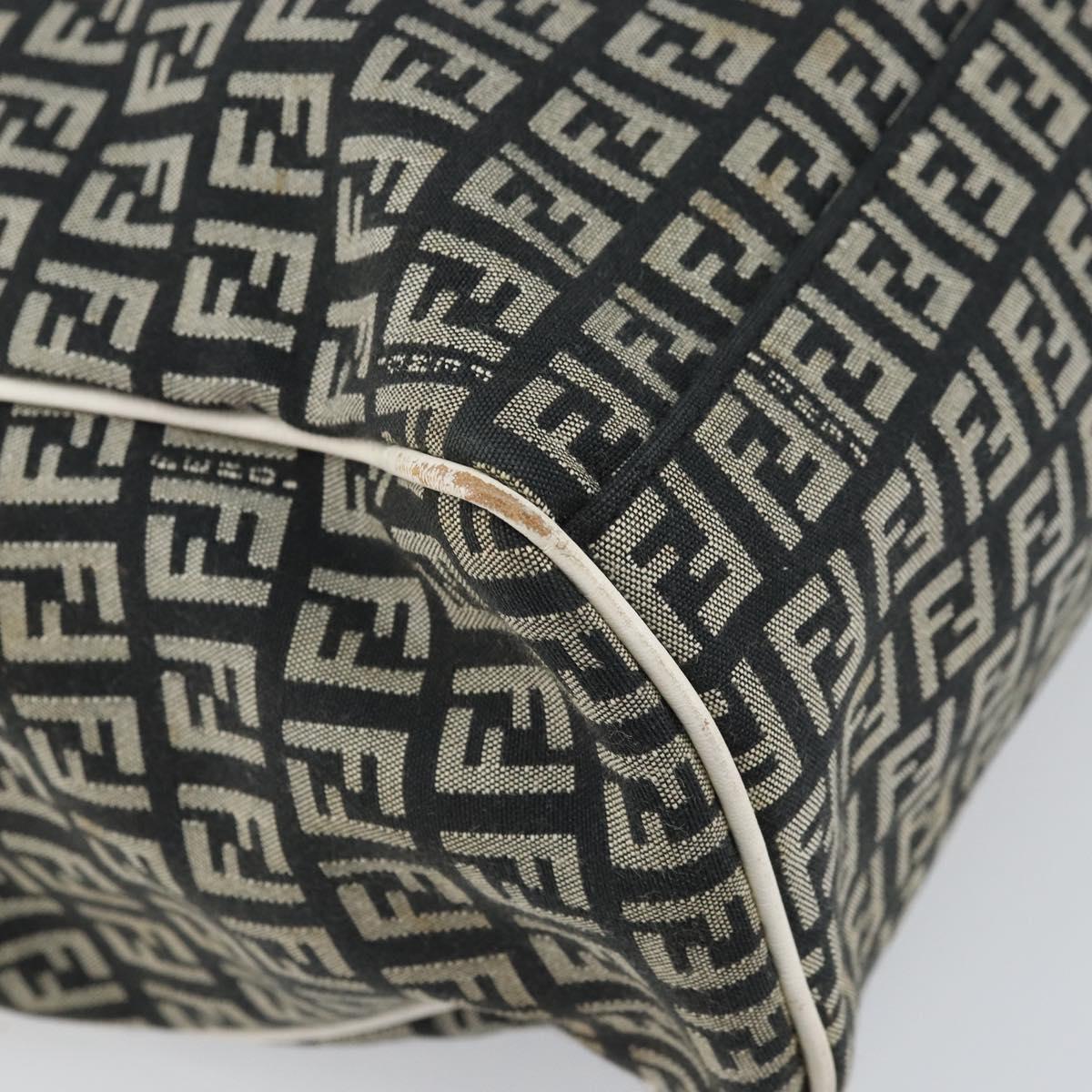 FENDI Zucchino Canvas Tote Bag Black Gold Auth 169614