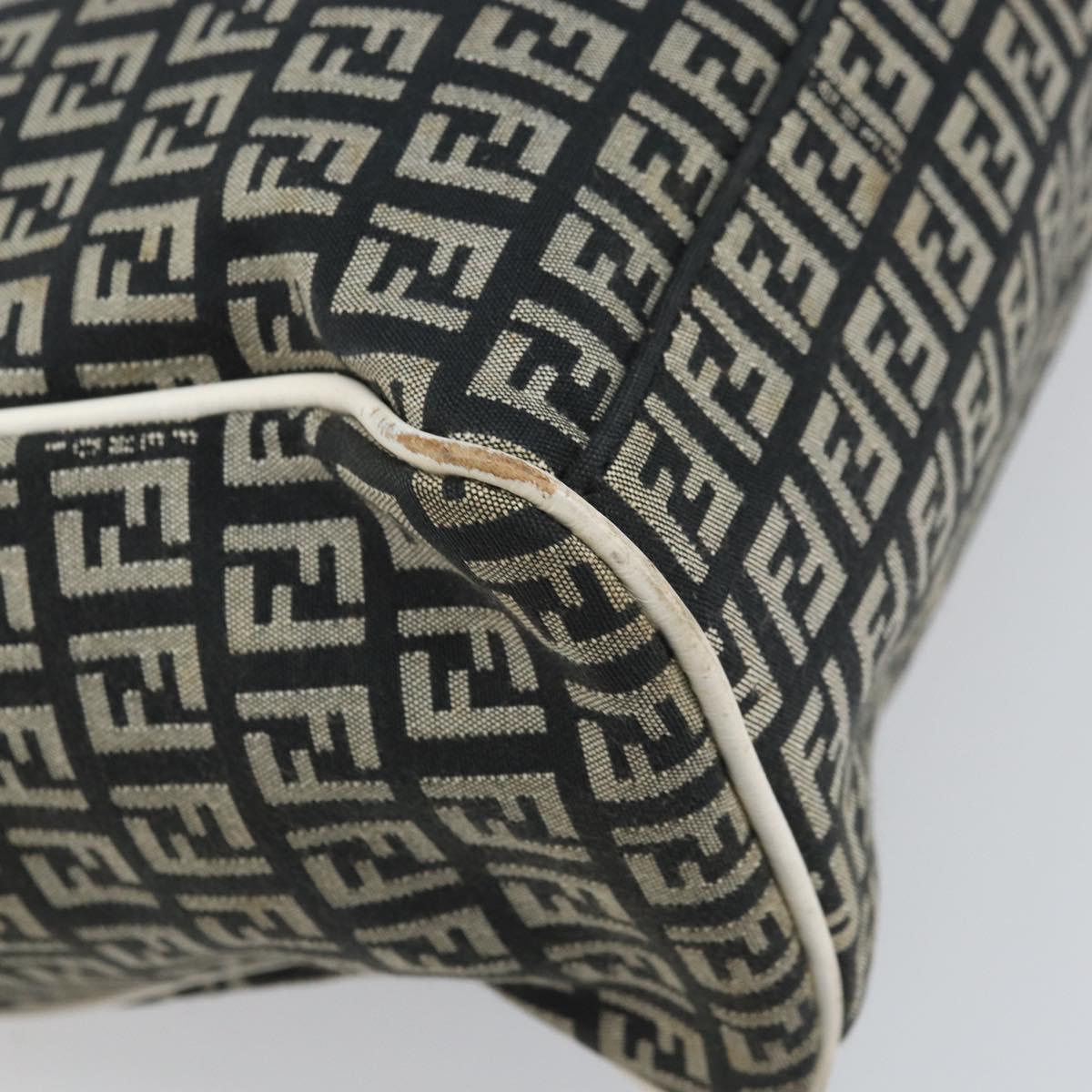 FENDI Zucchino Canvas Tote Bag Black Gold Auth 169614
