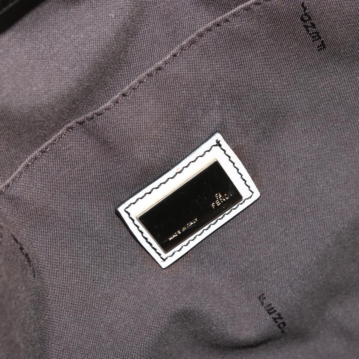 FENDI Zucchino Canvas Tote Bag Black Gold Auth 169614