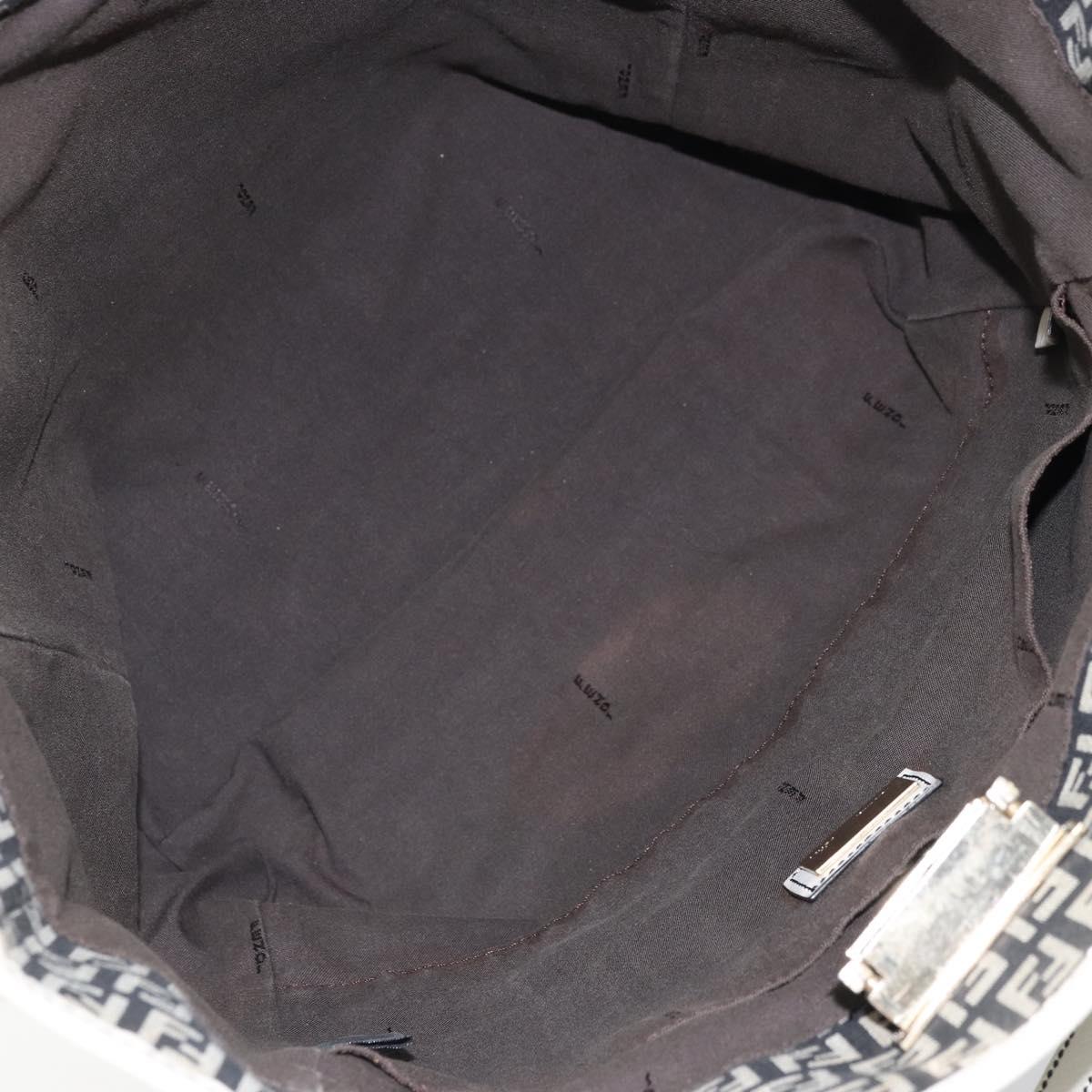 FENDI Zucchino Canvas Tote Bag Black Gold Auth 169614