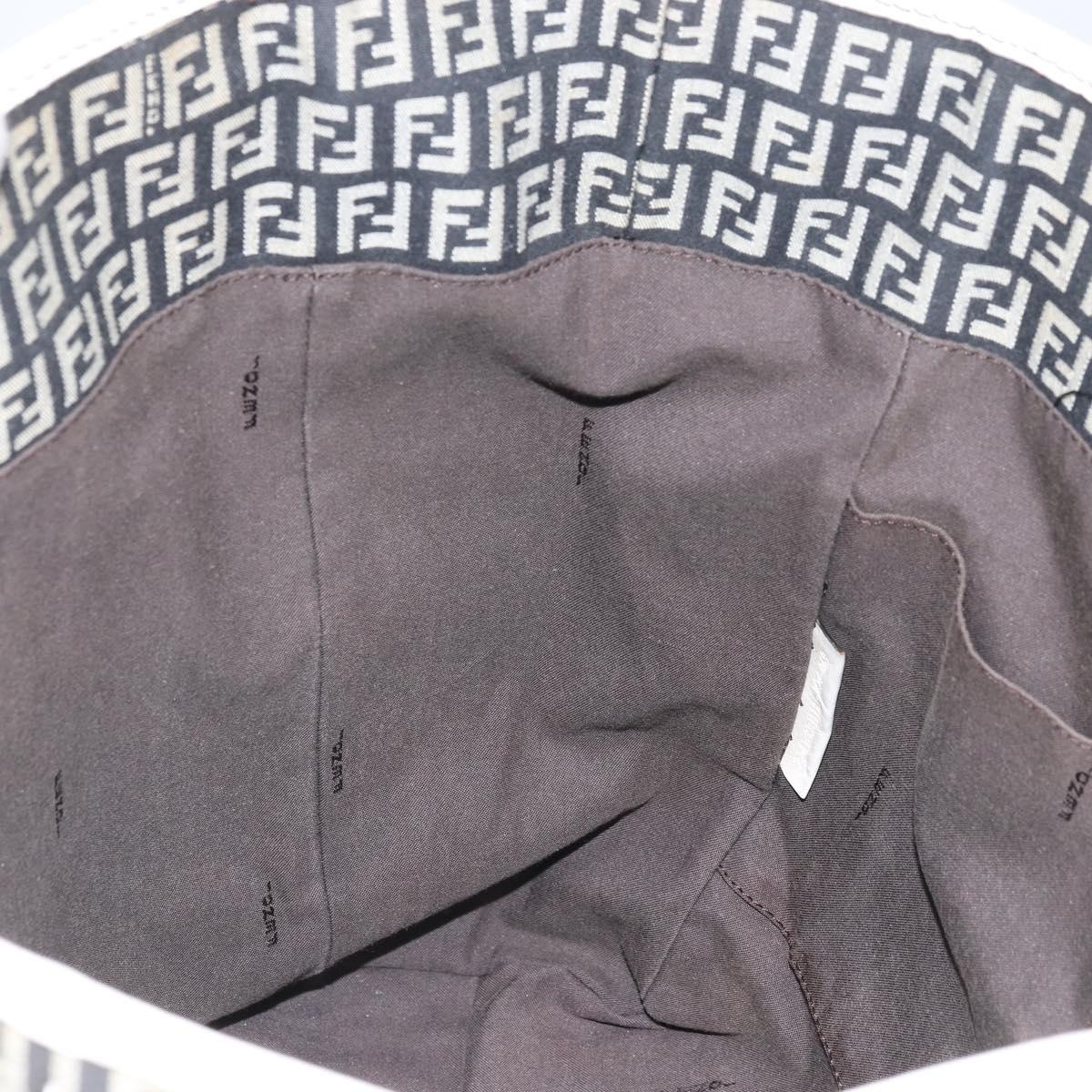 FENDI Zucchino Canvas Tote Bag Black Gold Auth 169614