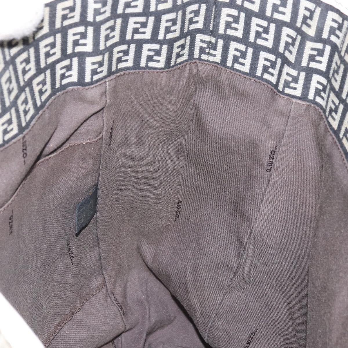 FENDI Zucchino Canvas Tote Bag Black Gold Auth 169614