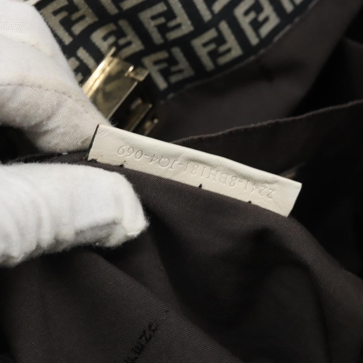 FENDI Zucchino Canvas Tote Bag Black Gold Auth 169614