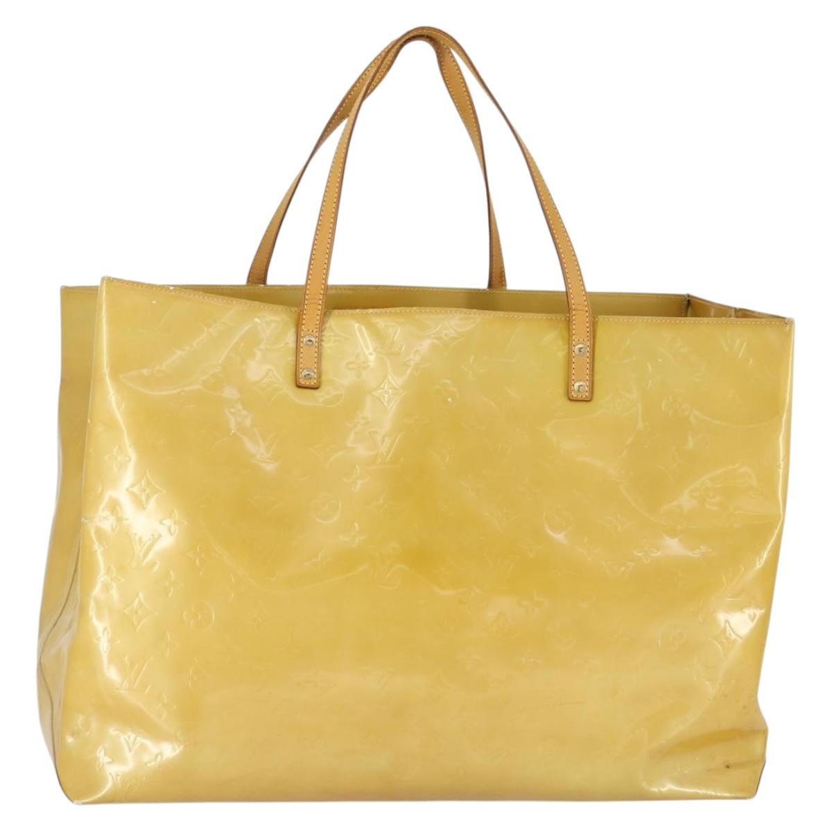 LOUIS VUITTON Monogram Vernis Reade GM Tote Bag Beige M91140 LV Auth 169625