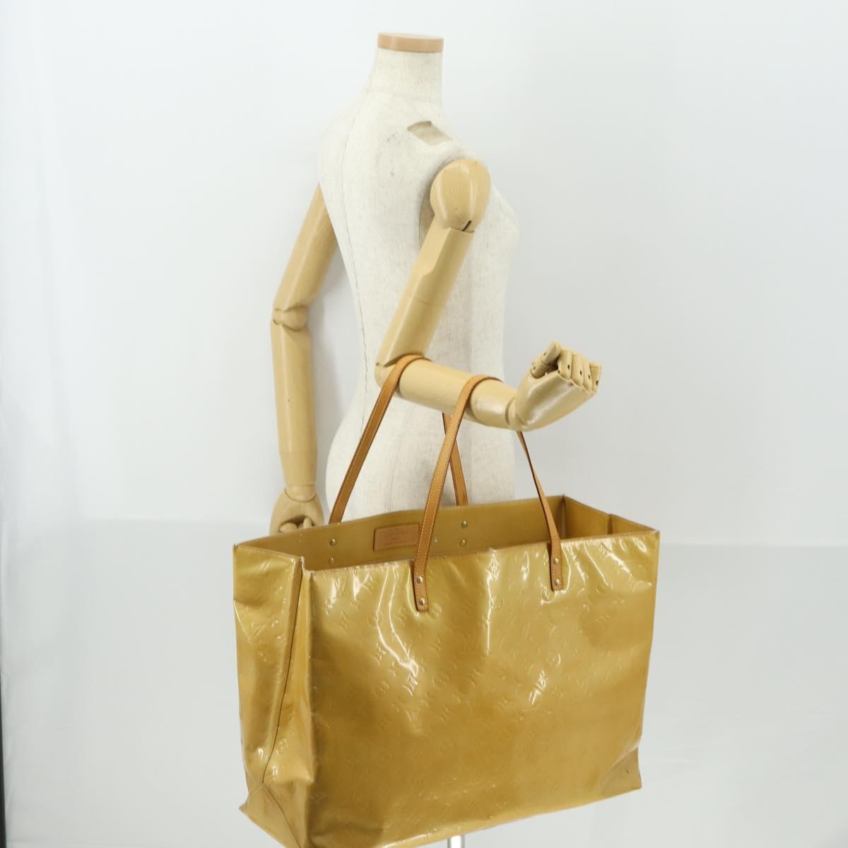 LOUIS VUITTON Monogram Vernis Reade GM Tote Bag Beige M91140 LV Auth 169625