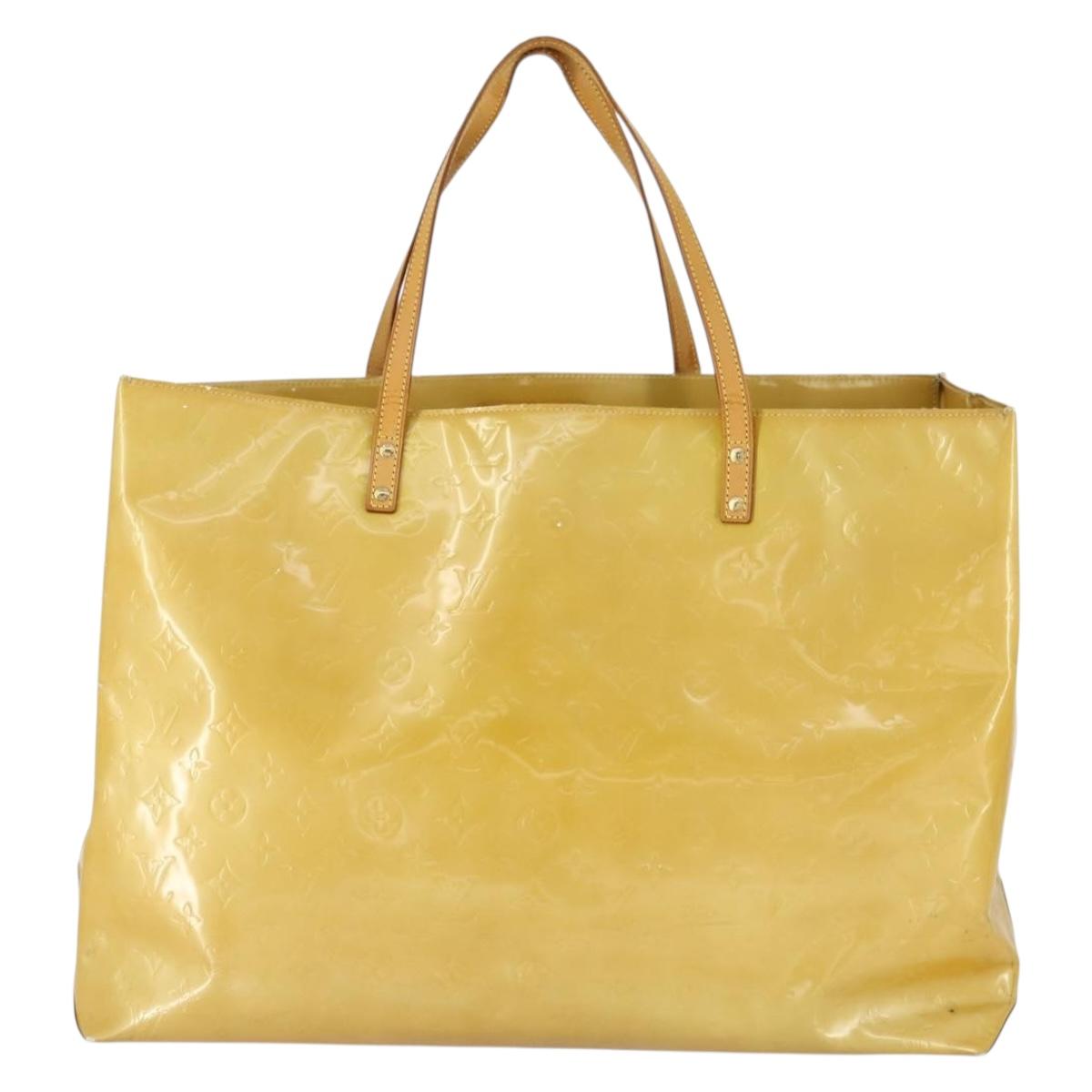 LOUIS VUITTON Monogram Vernis Reade GM Tote Bag Beige M91140 LV Auth 169625