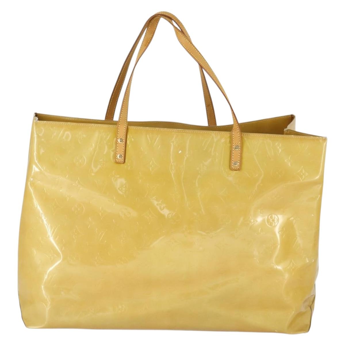 LOUIS VUITTON Monogram Vernis Reade GM Tote Bag Beige M91140 LV Auth 169625