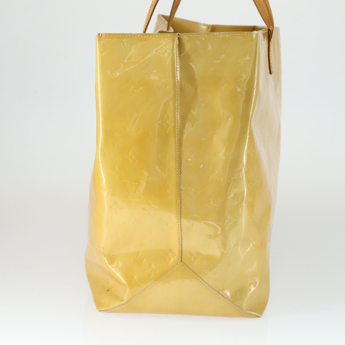 LOUIS VUITTON Monogram Vernis Reade GM Tote Bag Beige M91140 LV Auth 169625