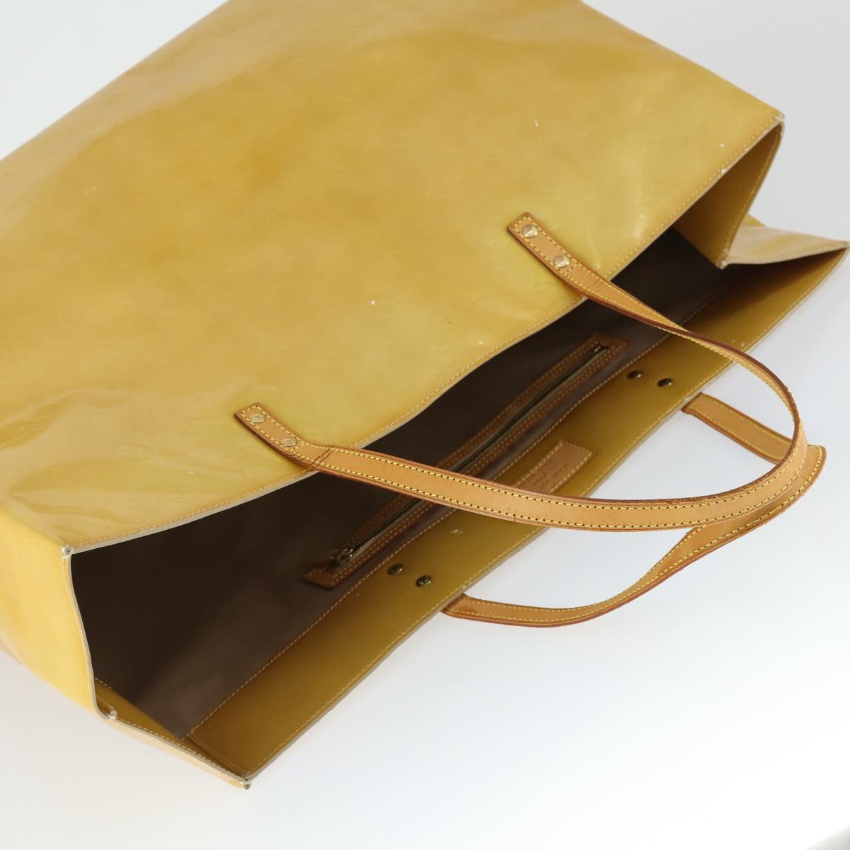 LOUIS VUITTON Monogram Vernis Reade GM Tote Bag Beige M91140 LV Auth 169625