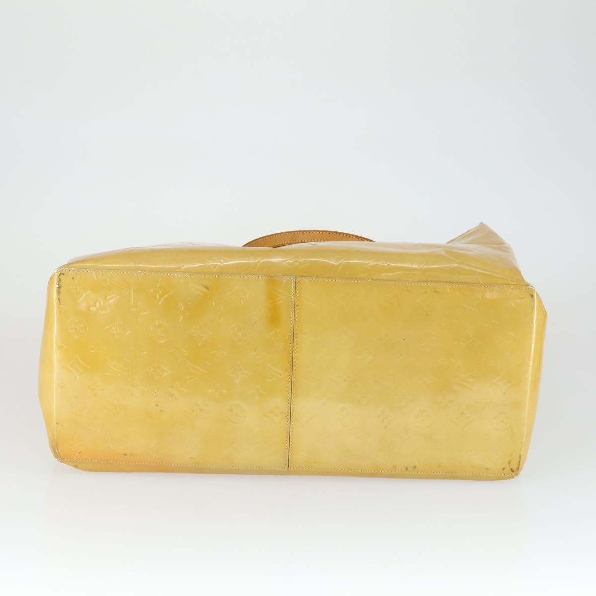 LOUIS VUITTON Monogram Vernis Reade GM Tote Bag Beige M91140 LV Auth 169625