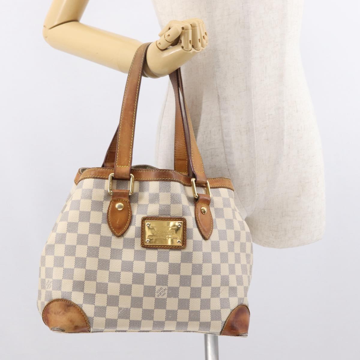 LOUIS VUITTON Damier Azur Hampstead MM Tote Bag N51206 LV Auth 169626