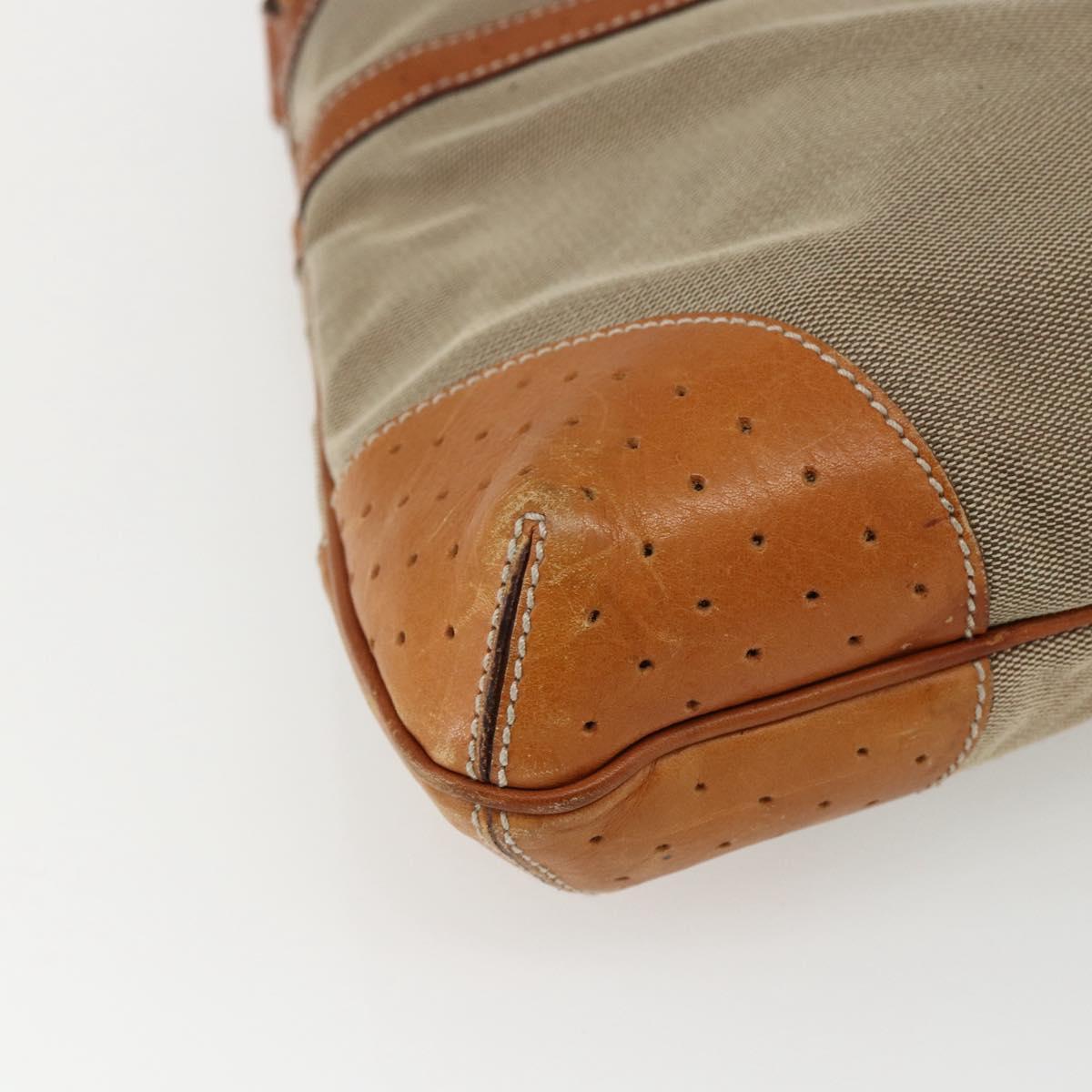 GUCCI Shoulder Bag Canvas Beige Silver 114875 Auth 169627