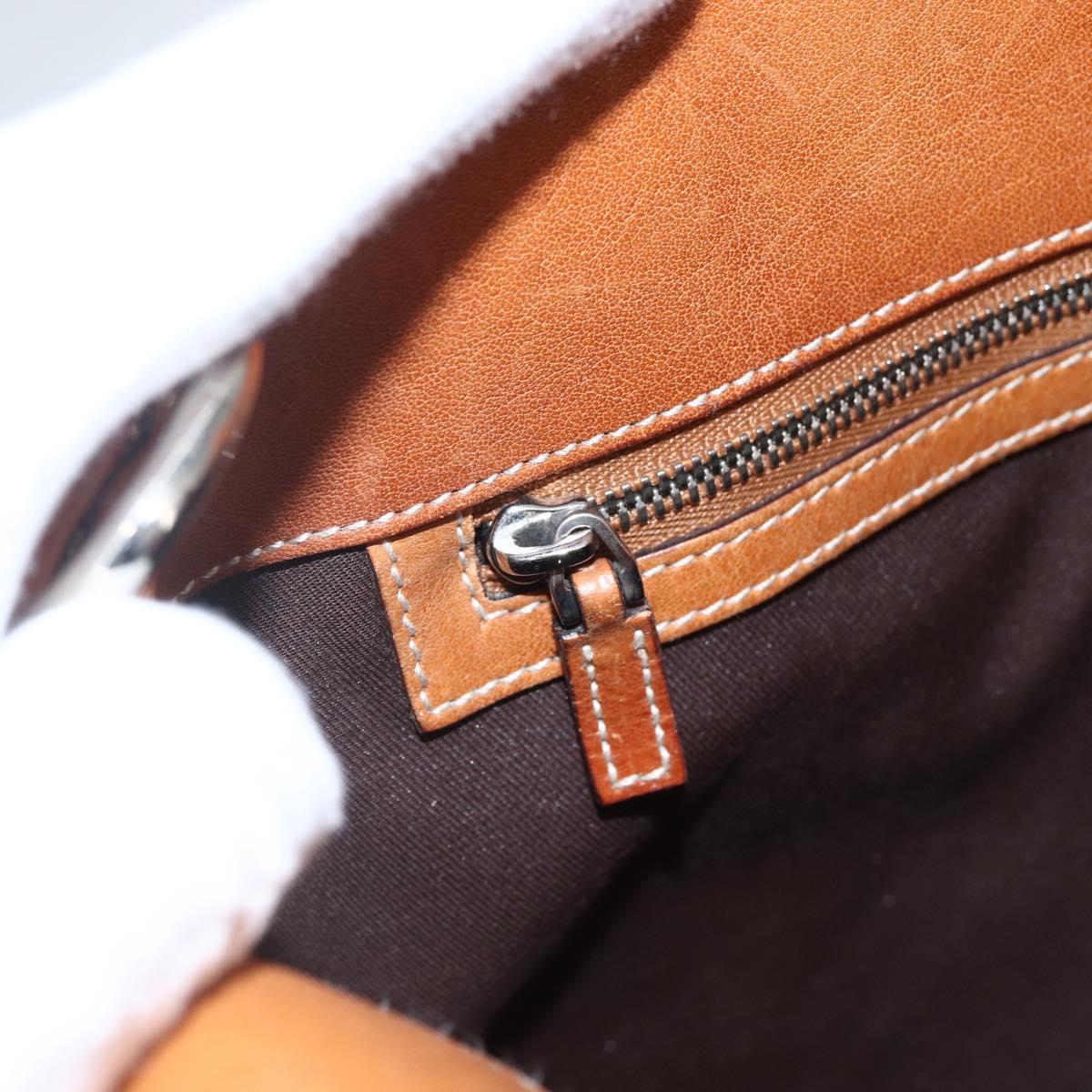 GUCCI Shoulder Bag Canvas Beige Silver 114875 Auth 169627