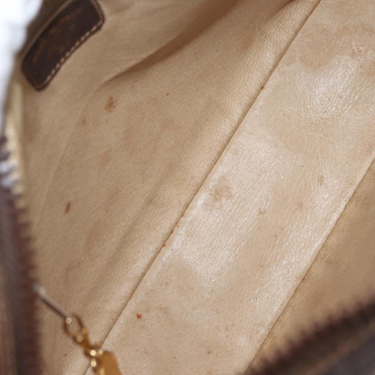 GUCCI GG Supreme Horsebit WebSherry Line Shoulder Bag PVC Beige Gold Auth 169629