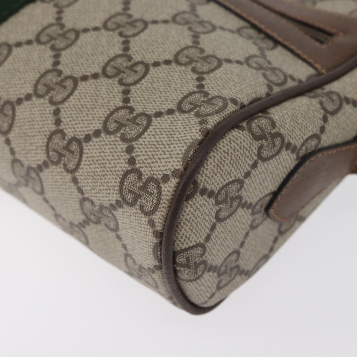 GUCCI GG Supreme Web Sherry Line Bag PVC Beige Gold 68 02 004 Auth 169630